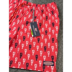 Vineyard Vines Mens Lobster Jetty Red 7" Chappy Swim‎ Trunks Shorts